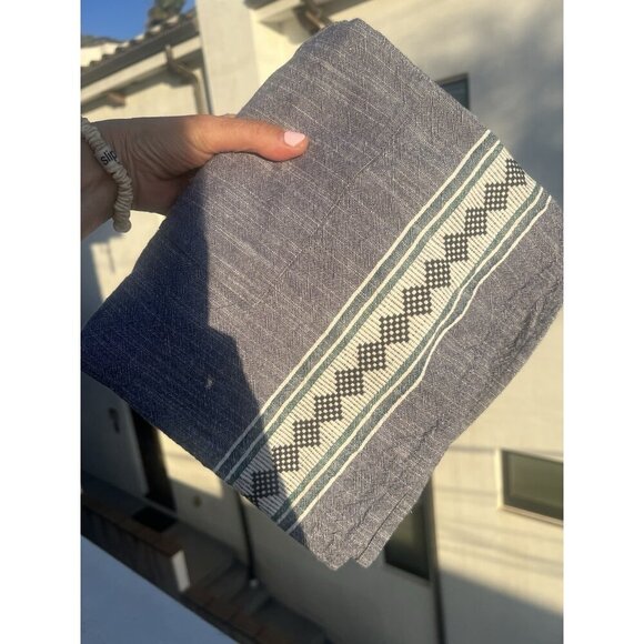 Faherty chambray sleeveless shift mini dress embroidered sz M boho preppy - Picture 9 of 9